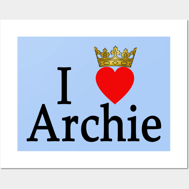 I LOVE ARCHIE Crown and Heart Wall Art by Scarebaby